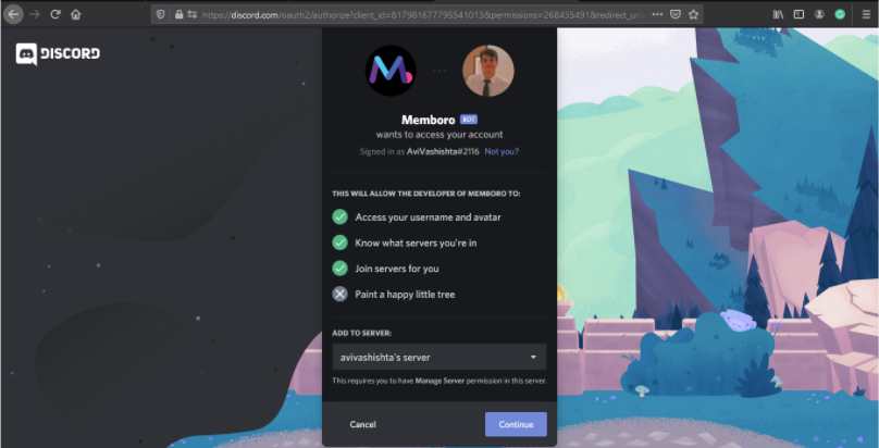 Server Integrations Page – Discord
